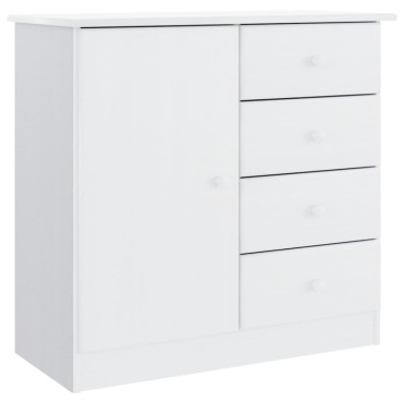 vidaXL Ντουλάπι ALTA Λευκό 77x35x165cm από Μασίφ Ξύλο Πεύκου 1 τεμ.