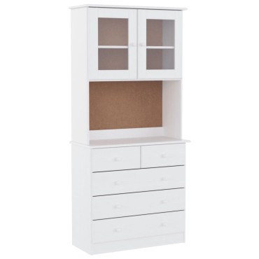 vidaXL Ντουλάπι ALTA Λευκό 77x35x165cm από Μασίφ Ξύλο Πεύκου 1 τεμ.