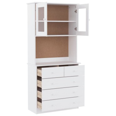 vidaXL Ντουλάπι ALTA Λευκό 77x35x165cm από Μασίφ Ξύλο Πεύκου 1 τεμ.