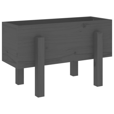 vidaXL Ζαρντινιέρα Γκρι 62 x 30 x 38 εκ. από Μασίφ Ξύλο Πεύκου