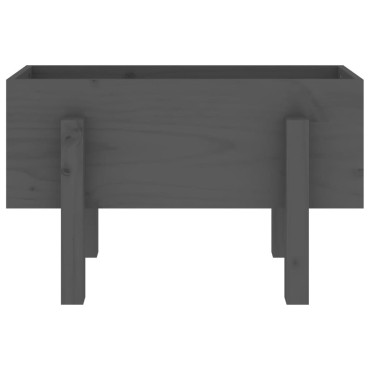 vidaXL Ζαρντινιέρα Γκρι 62 x 30 x 38 εκ. από Μασίφ Ξύλο Πεύκου