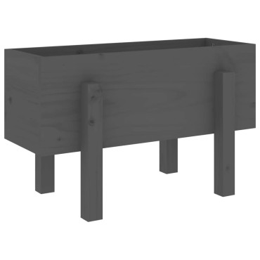 vidaXL Ζαρντινιέρα Γκρι 62 x 30 x 38 εκ. από Μασίφ Ξύλο Πεύκου