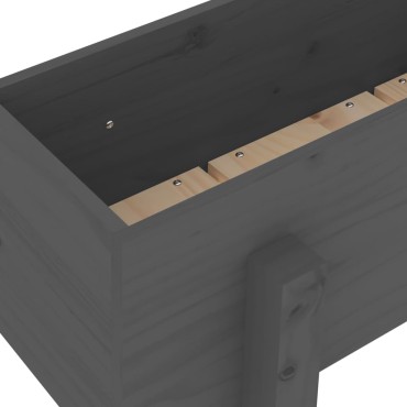 vidaXL Ζαρντινιέρα Γκρι 62 x 30 x 38 εκ. από Μασίφ Ξύλο Πεύκου