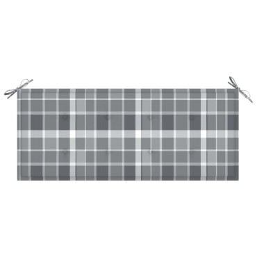 vidaXL Μαξιλάρι για Παγκάκι Κήπου Γκρι Καρό 120x50x4cm Υφασμάτινο