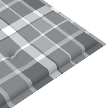 vidaXL Μαξιλάρι για Παγκάκι Κήπου Γκρι Καρό 120x50x4cm Υφασμάτινο