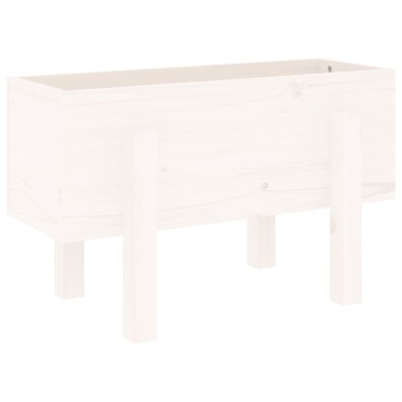 vidaXL Ζαρντινιέρα Λευκή 62 x 30 x 38 εκ. από Μασίφ Ξύλο Πεύκου