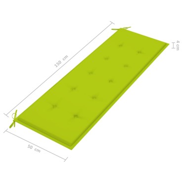 vidaXL Μαξιλάρι Πάγκου Κήπου Αν. Πράσινο 150x50x3cm Ύφασμα Oxford