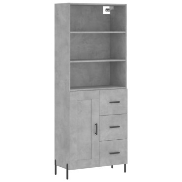 vidaXL Ντουλάπι Γκρι Σκυροδέματος 69,5x34x180cm Επεξεργασμένο Ξύλο 1 τεμ.