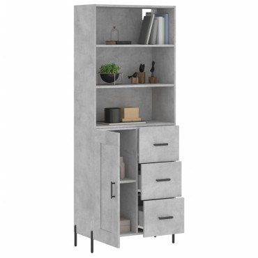 vidaXL Ντουλάπι Γκρι Σκυροδέματος 69,5x34x180cm Επεξεργασμένο Ξύλο 1 τεμ.