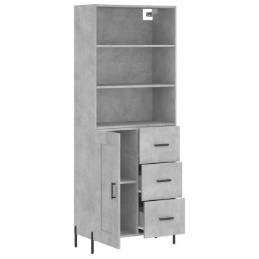 vidaXL Ντουλάπι Γκρι Σκυροδέματος 69,5x34x180cm Επεξεργασμένο Ξύλο 1 τεμ.