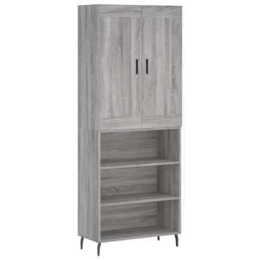 vidaXL Ντουλάπι Γκρι Sonoma 69,5x34x180cm Επεξεργασμένο Ξύλο 1 τεμ.