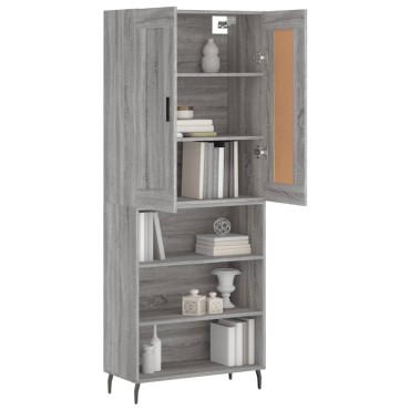 vidaXL Ντουλάπι Γκρι Sonoma 69,5x34x180cm Επεξεργασμένο Ξύλο 1 τεμ.