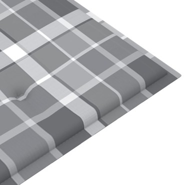 vidaXL Μαξιλάρι για Παγκάκι Κήπου Γκρι Καρό 150x50x4cm Υφασμάτινο