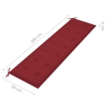 vidaXL Μαξιλάρι Πάγκου Κήπου Μπορντό 180x50x7cm Ύφασμα Oxford