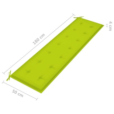 vidaXL Μαξιλάρι Πάγκου Κήπου Αν. Πράσινο 180x50x3cm Ύφασμα Oxford