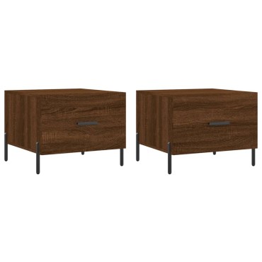 vidaXL Τραπεζάκια Σαλονιού 2 τεμ. Brown Oak 50x50x40cm Επεξ. Ξύλο