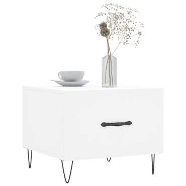 vidaXL Τραπεζάκια Σαλονιού 2 τεμ. Λευκά 50x50x40cm Επεξεργασμένο Ξύλο
