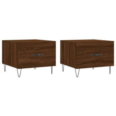 vidaXL Τραπεζάκια Σαλονιού 2 τεμ. Brown Oak 50x50x40cm Επεξ. Ξύλο