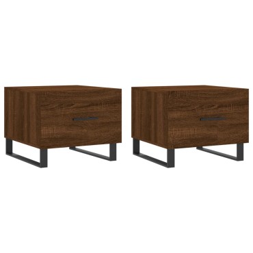 vidaXL Τραπεζάκια Σαλονιού 2 τεμ. Brown Oak 50x50x40cm Επεξ. Ξύλο