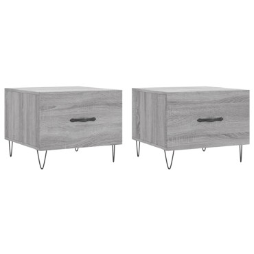 vidaXL Τραπεζάκια Σαλονιού 2 τεμ. Γκρι sonoma 50x50x40cm Επεξ. Ξύλο