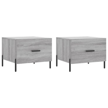 vidaXL Τραπεζάκια Σαλονιού 2 τεμ. Γκρι sonoma 50x50x40cm Επεξ. Ξύλο