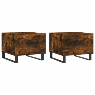 vidaXL Τραπεζάκια Σαλονιού 2 τεμ. Καπνιστή Oak 50x50x40cm Επεξ. Ξύλο