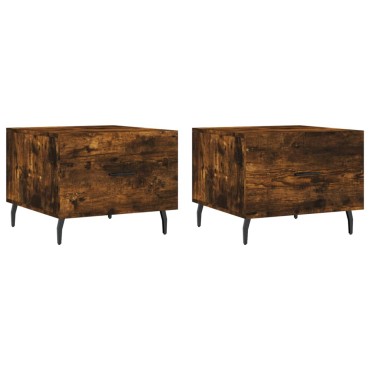 vidaXL Τραπεζάκια Σαλονιού 2 τεμ. Καπνιστή Oak 50x50x40cm Επεξ. Ξύλο