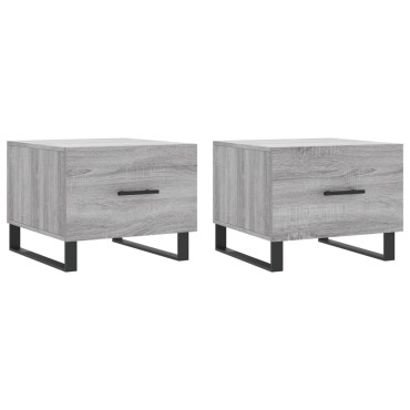 vidaXL Τραπεζάκια Σαλονιού 2 τεμ. Γκρι sonoma 50x50x40cm Επεξ. Ξύλο
