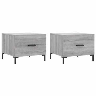 vidaXL Τραπεζάκια Σαλονιού 2 τεμ. Γκρι sonoma 50x50x40cm Επεξ. Ξύλο