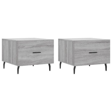 vidaXL Τραπεζάκια Σαλονιού 2 τεμ. Γκρι sonoma 50x50x40cm Επεξ. Ξύλο
