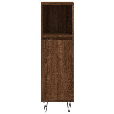 vidaXL Ντουλάπι Μπάνιου Καφέ Δρυς 30x30x100cm Επεξεργασμένο Ξύλο