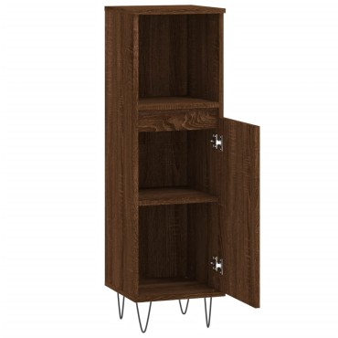 vidaXL Ντουλάπι Μπάνιου Καφέ Δρυς 30x30x100cm Επεξεργασμένο Ξύλο