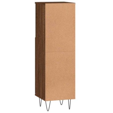vidaXL Ντουλάπι Μπάνιου Καφέ Δρυς 30x30x100cm Επεξεργασμένο Ξύλο