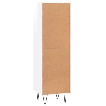 vidaXL Ντουλάπι Μπάνιου Γυαλιστερό Λευκό 30x30x100cm Επεξεργ. Ξύλο