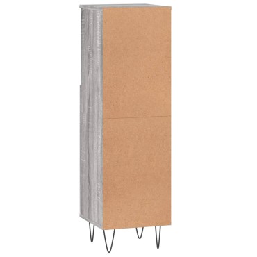 vidaXL Ντουλάπι Μπάνιου Γκρι Sonoma 30x30x100cm Επεξεργασμένο Ξύλο