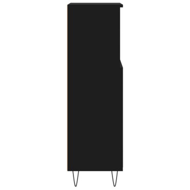 vidaXL Ντουλάπι Μπάνιου Μαύρο 30x30x100cm Επεξεργασμένο Ξύλο