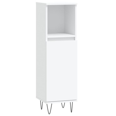 vidaXL Ντουλάπι Μπάνιου Λευκό 30x30x100cm από Επεξεργασμένο Ξύλο
