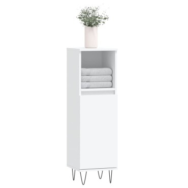 vidaXL Ντουλάπι Μπάνιου Λευκό 30x30x100cm από Επεξεργασμένο Ξύλο