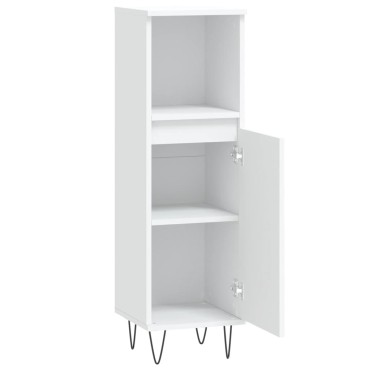 vidaXL Ντουλάπι Μπάνιου Λευκό 30x30x100cm από Επεξεργασμένο Ξύλο