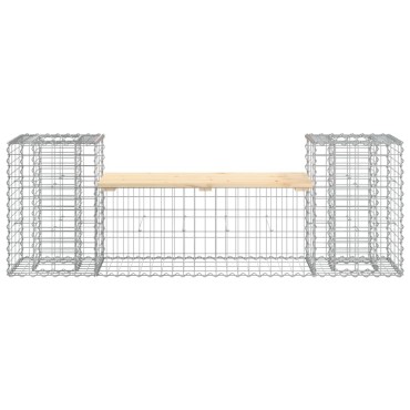 vidaXL Παγκάκι Κήπου Συρματοκιβώτιο 184x41x60,5cm Μασίφ Ξύλο Πεύκου 1 τεμ.