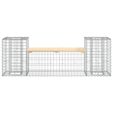 vidaXL Παγκάκι Κήπου Συρματοκιβώτιο 184x41x60,5cm Μασίφ Ξύλο Πεύκου 1 τεμ.
