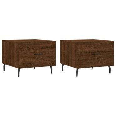 vidaXL Τραπεζάκια Σαλονιού 2 τεμ. Brown Oak 50x50x40cm Επεξ. Ξύλο