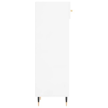 vidaXL Παπουτσοθήκη Γυαλιστερό Λευκό 30x35x105cm Επεξεργασμένο Ξύλο 1 τεμ.