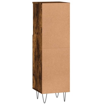 vidaXL Ντουλάπι Μπάνιου Καπνιστή Δρυς 30x30x100cm Επεξεργασμένο Ξύλο
