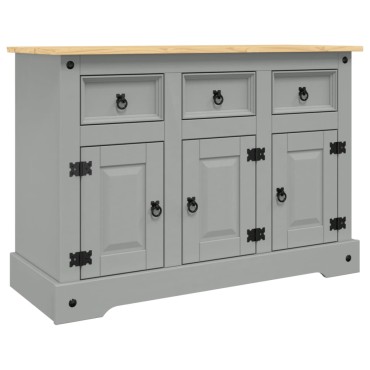 vidaXL Μπουφές Corona Γκρι 112x43x78cm Μασίφ Ξύλο Μεξικάνικου Πεύκου 1 τεμ.
