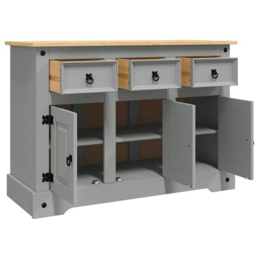 vidaXL Μπουφές Corona Γκρι 112x43x78cm Μασίφ Ξύλο Μεξικάνικου Πεύκου 1 τεμ.
