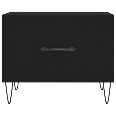 vidaXL Τραπεζάκια Σαλονιού 2 τεμ. Μαύρα 50x50x40cm Επεξεργ. Ξύλο