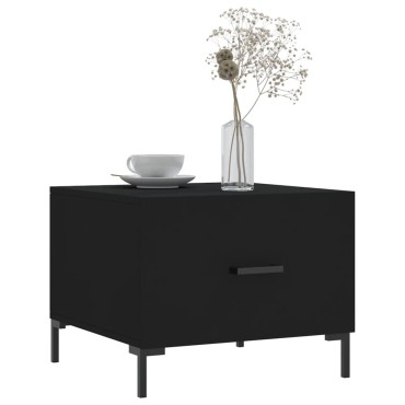 vidaXL Τραπεζάκια Σαλονιού 2 τεμ. Μαύρα 50x50x40cm Επεξεργ. Ξύλο
