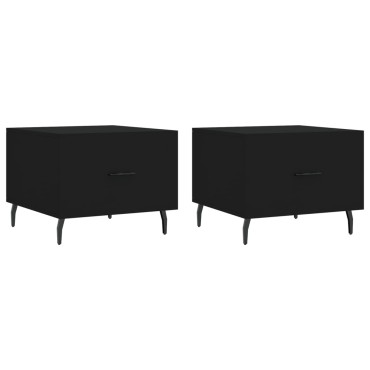 vidaXL Τραπεζάκια Σαλονιού 2 τεμ. Μαύρα 50x50x40cm Επεξεργ. Ξύλο
