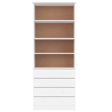 vidaXL Βιβλιοθήκη με Συρτάρια ALTA Λευκή 77x35x186,5cm Μασίφ Πεύκο 1 τεμ.